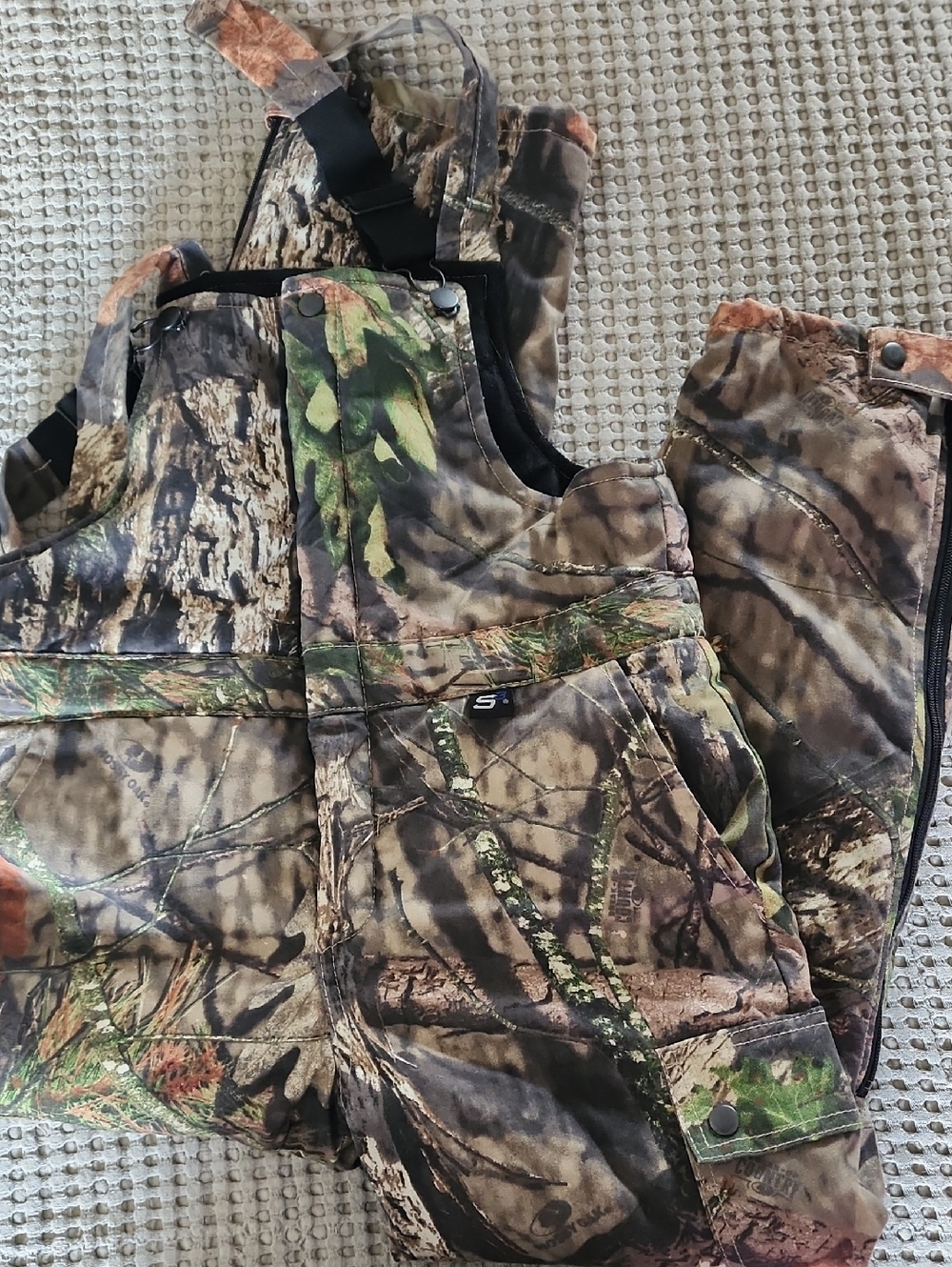 Kids Camouflage Snow Bib Overalls - Realtree-Style Camo